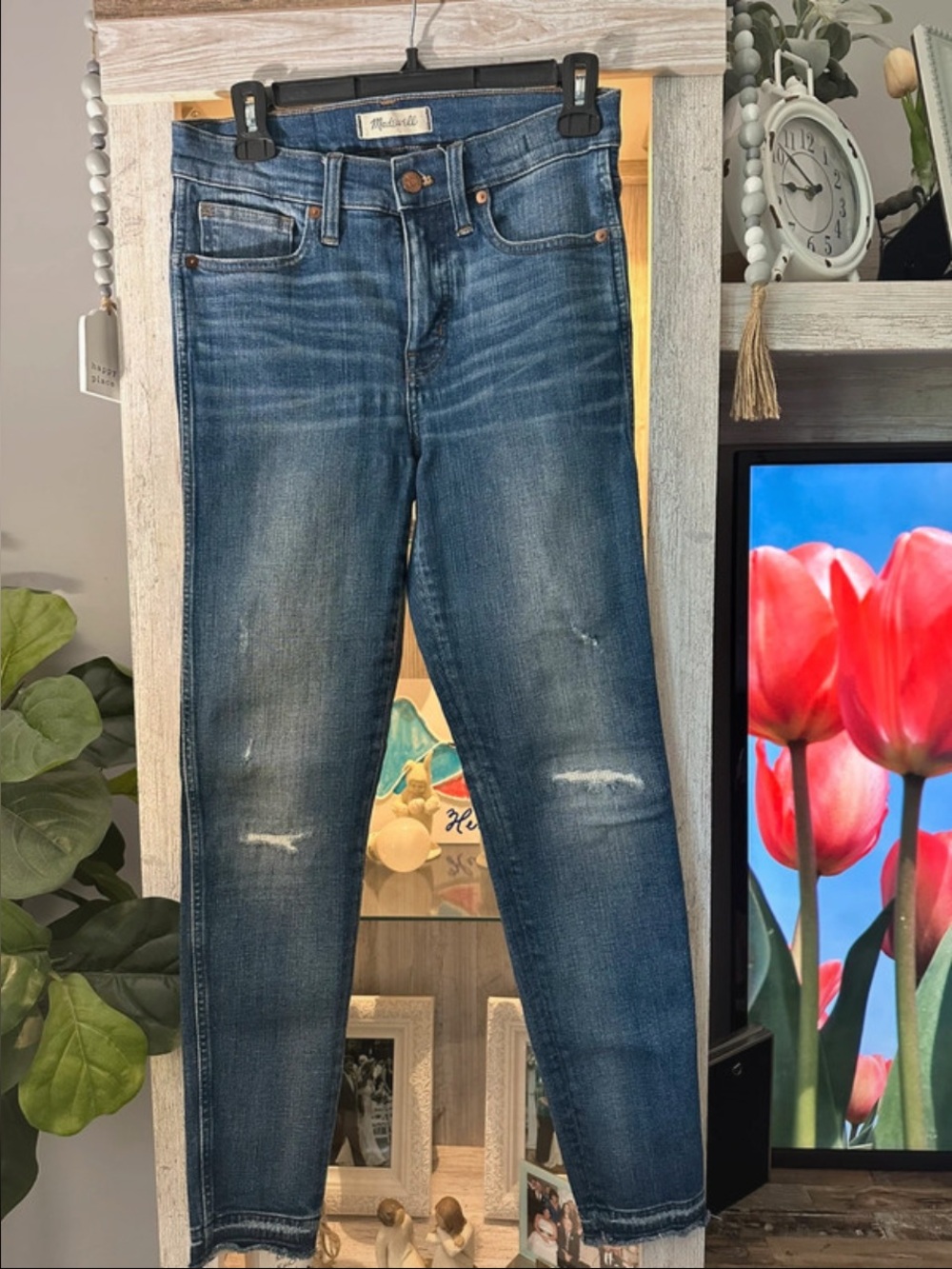 Madewell Blue Skinny Distressed Women’s Jeans